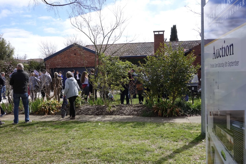 A Canberra house goes under the hammer.