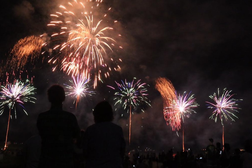 The amateur pyrotechnic display was followed by an impressive show of official fireworks for Territory Day