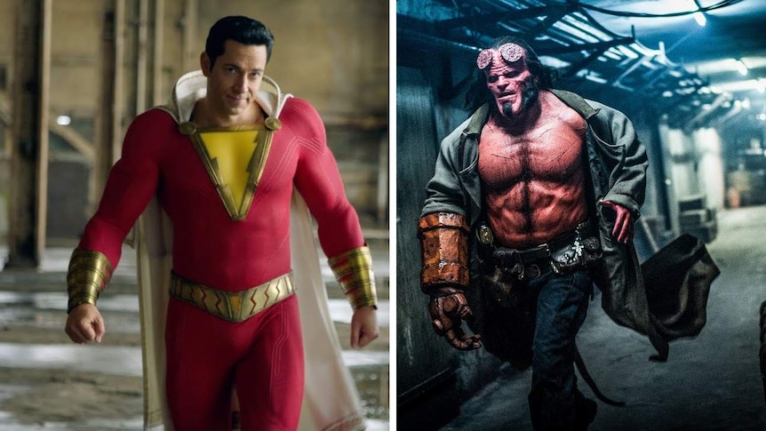 Shazam and Hellboy from their movies
