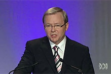 Kevin Rudd during the Leaders Debate on 21st October