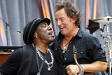 Clarence Clemons grabs Bruce Springsteen during an appearance at the Today show