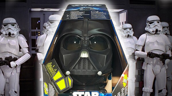 A Darth Vader voice mask: "real electronic breathing sounds and phrases from the movie! Ages 5 and up".