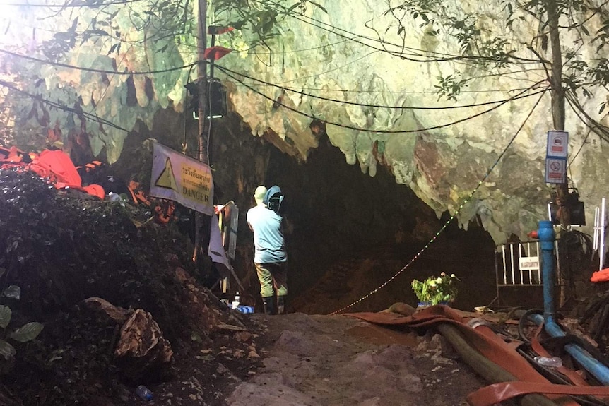 Media shown the operation area and were given access to the cave before more rain forced them to leave.