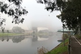 Fog over a river at the Festival Theatre