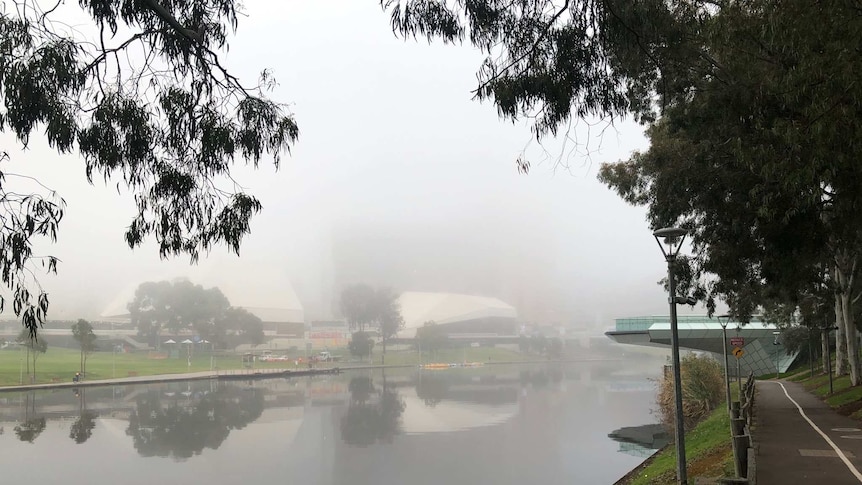 Fog over a river at the Festival Theatre