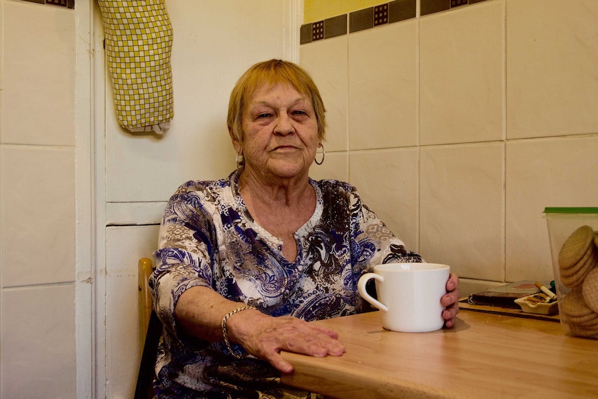 Marilyn Owen, 72, from Blaengarw in Wales sits in her chair
