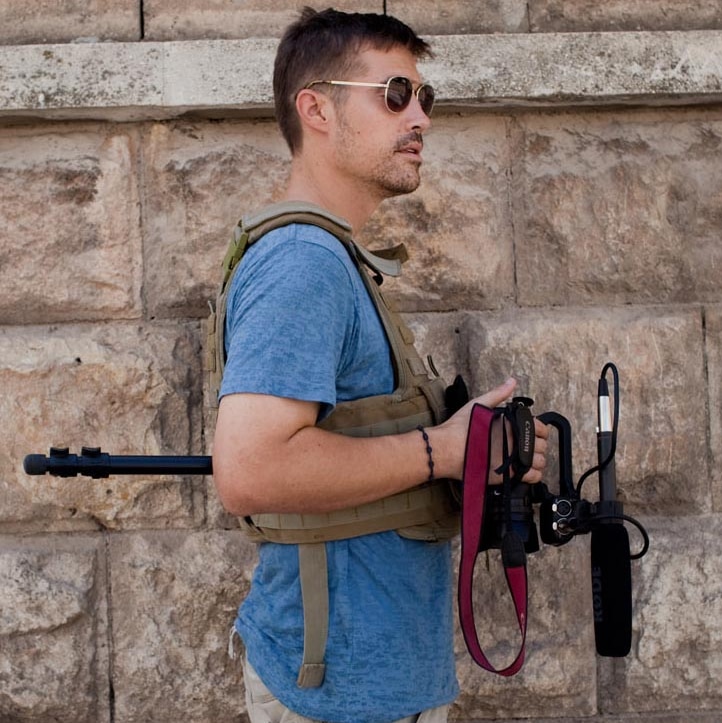 James Foley at work in the Syrian city of Aleppo.