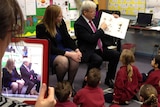 Prime Minister Kevin Rudd reads to students Brentwood Park Primary School in Berwick.