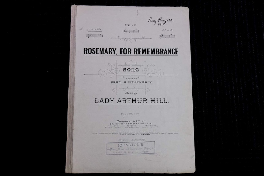 The cover of sheet music called Rosemary, for Remembrance