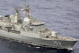 HMAS Warramunga at sea.