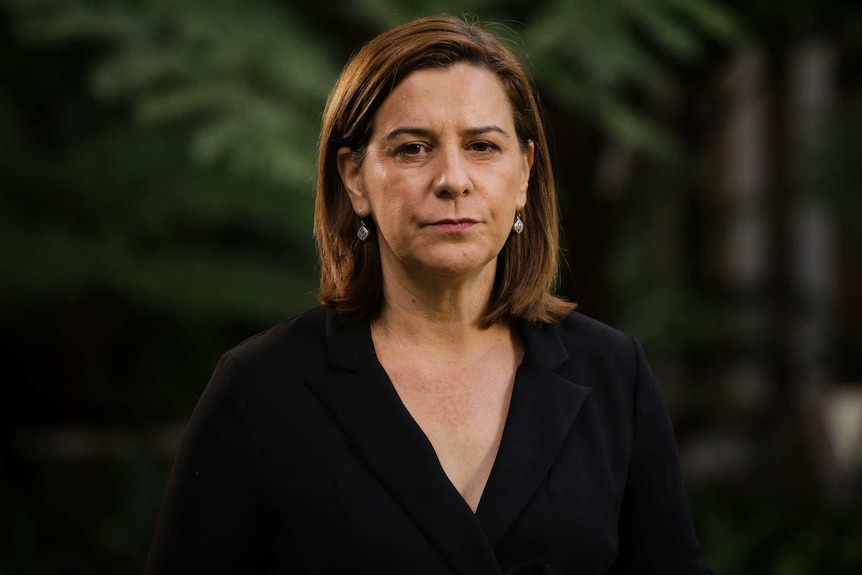 Headshot of Deb Frecklington with a serious expression.