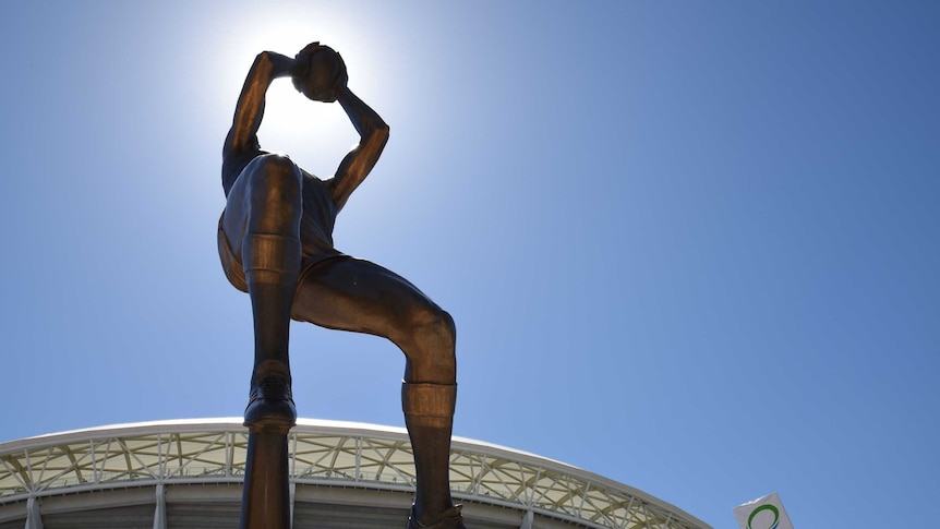 Barrie Robran statue at Adelaide Oval