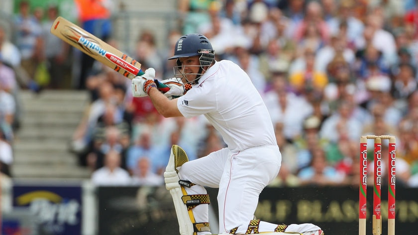 In control...England captain Andrew Strauss.