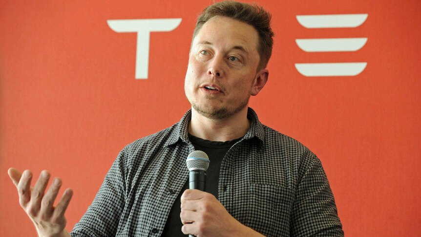 Elon Musk speaks during a media tour of the Tesla Gigafactory on July 26, 2016.