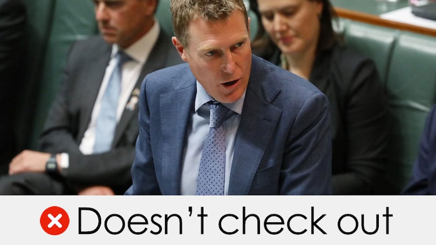Christian Porter's claim doesn't check out