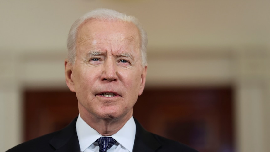 US President Joe Biden gives a speech in Washington