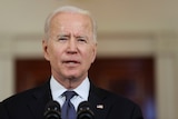 US President Joe Biden gives a speech in Washington