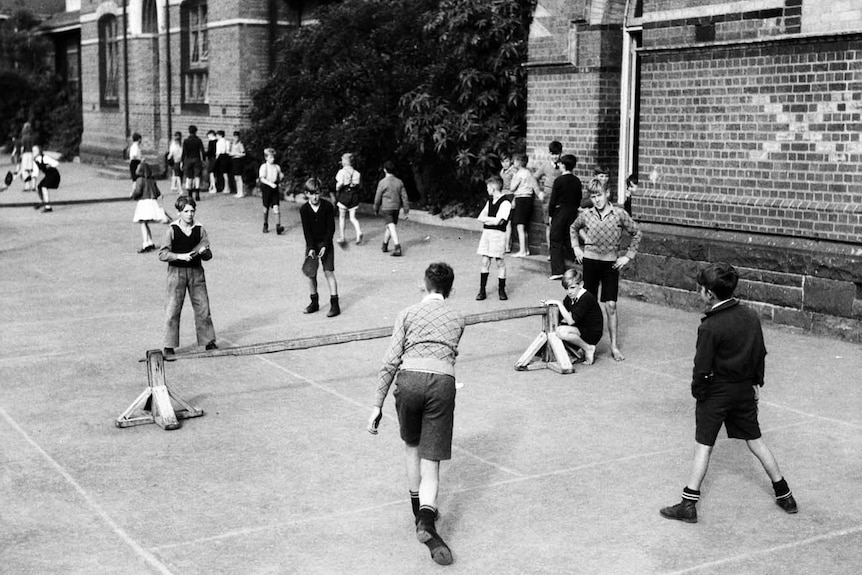 Students in playground, Victoria, date unknown