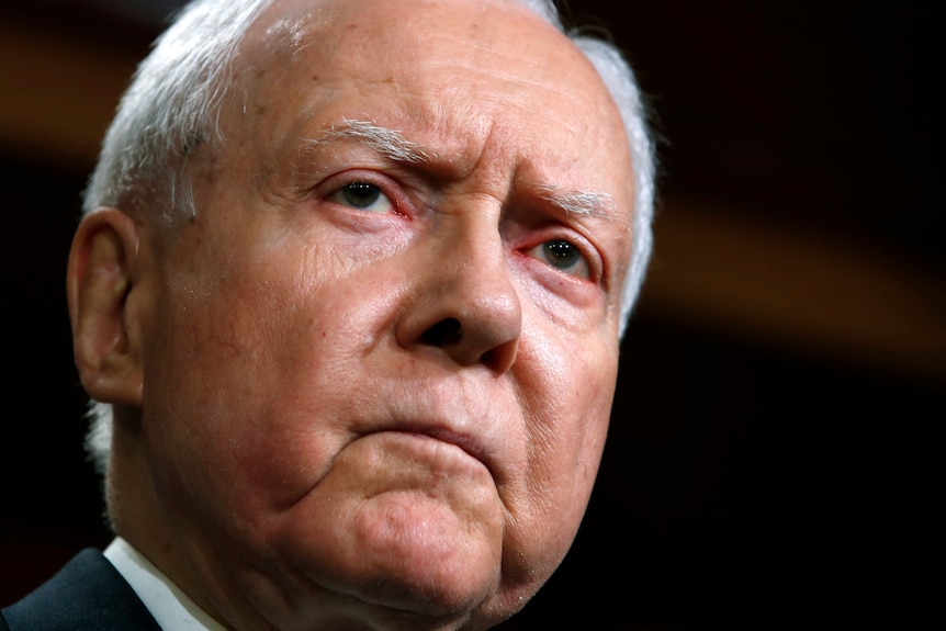 A close up of Senator Orin Hatch