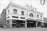 External view of the New Strand Theatre, Liverpool Street, Hobart showing part of Watchorn Street