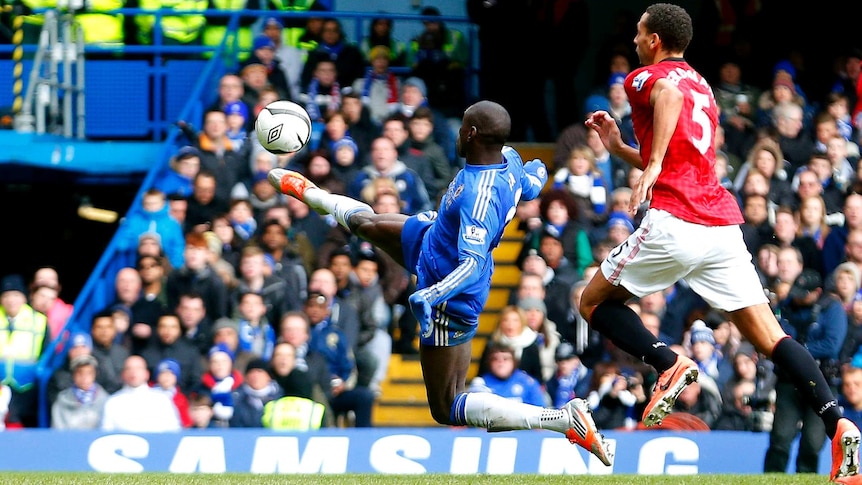 Demba Ba scores for Chelsea against Man United in FA Cup replay