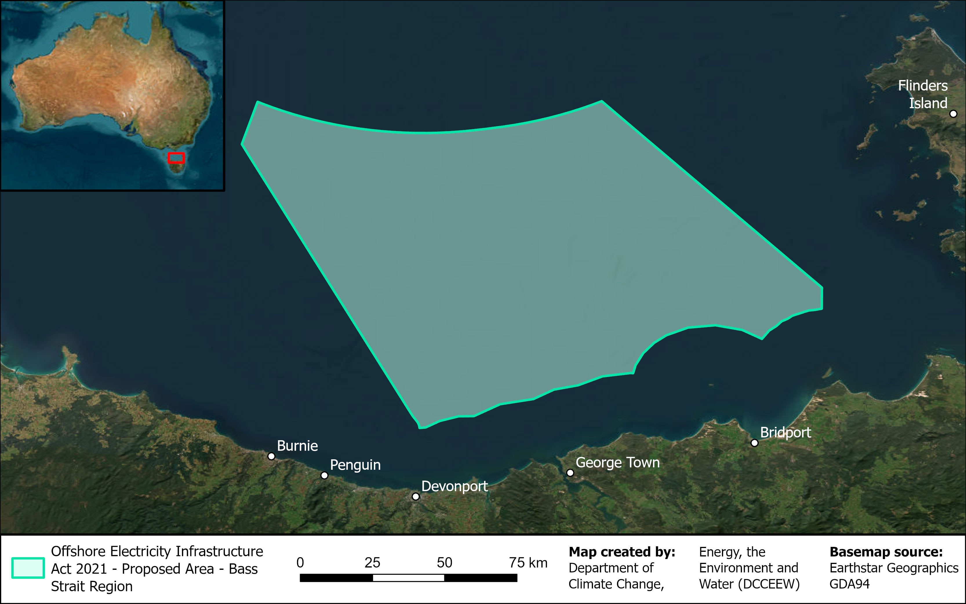 An animation showing the proposed area for an offshore windfarm.