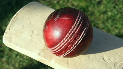 Cricket ball and bat