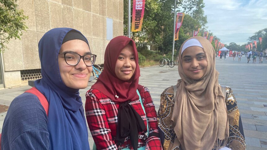 Sydney University students (left to right): Ribia Cameron, Raissa Putrizulfan and Nusrat Samiya.