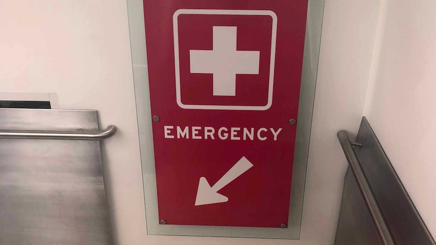 Emergency sign at Royal Hobart Hospital