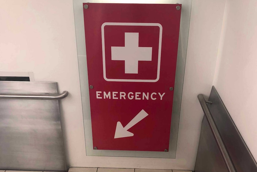 Emergency sign at Royal Hobart Hospital