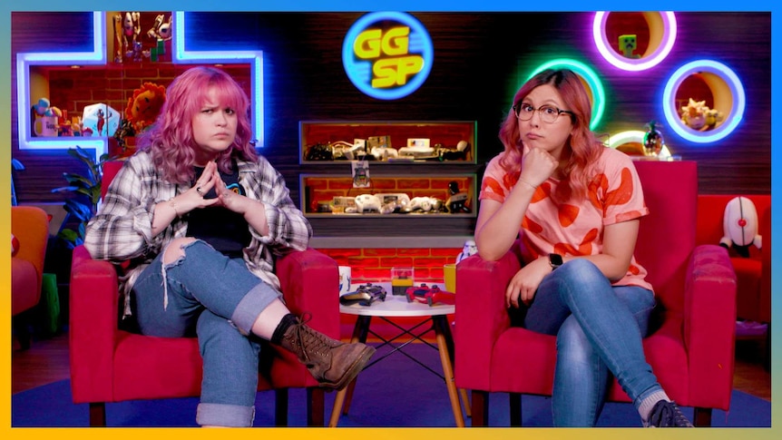 Gem and Rad on the GGSP studio looking curiously at the camera