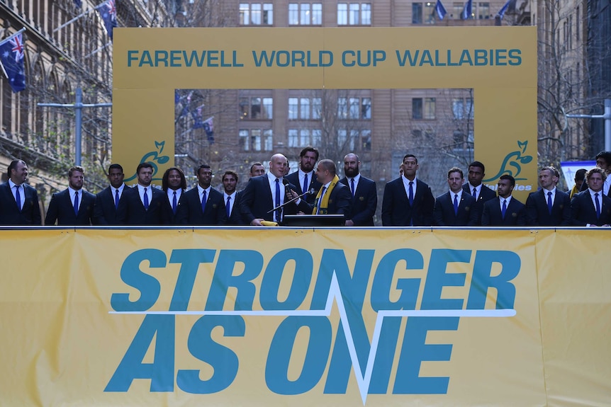 The Wallabies are farewelled at Martin Place