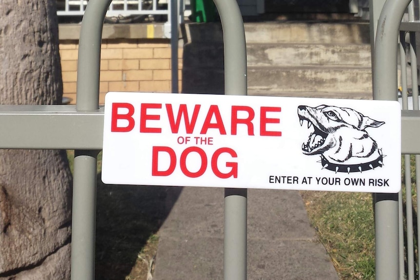 'Beware of the dog' sign outside a house