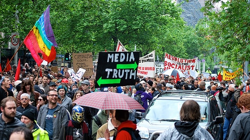 Protesters at Occupy Melbourne ( MyBarina (Flickr.com/ Creative Commons)