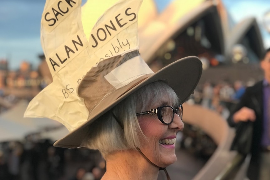 Protester with Opera House hat