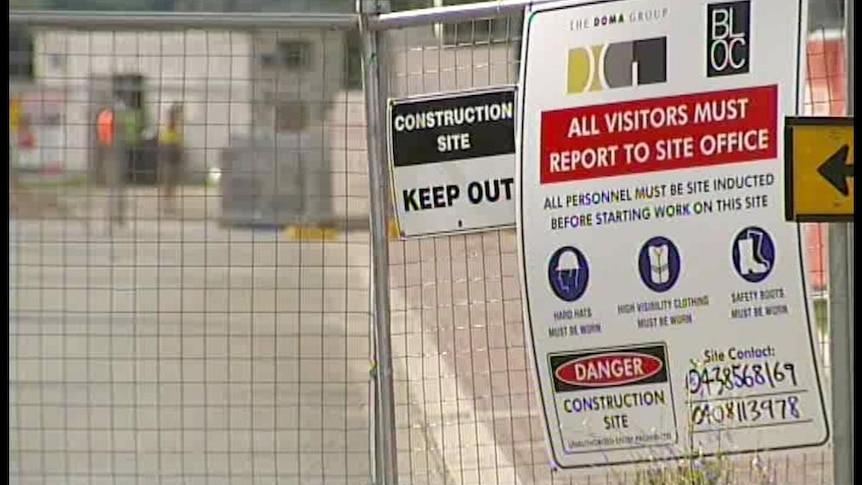 Part of the Kingston Foreshore construction site has been shut down after the discovery of asbestos.