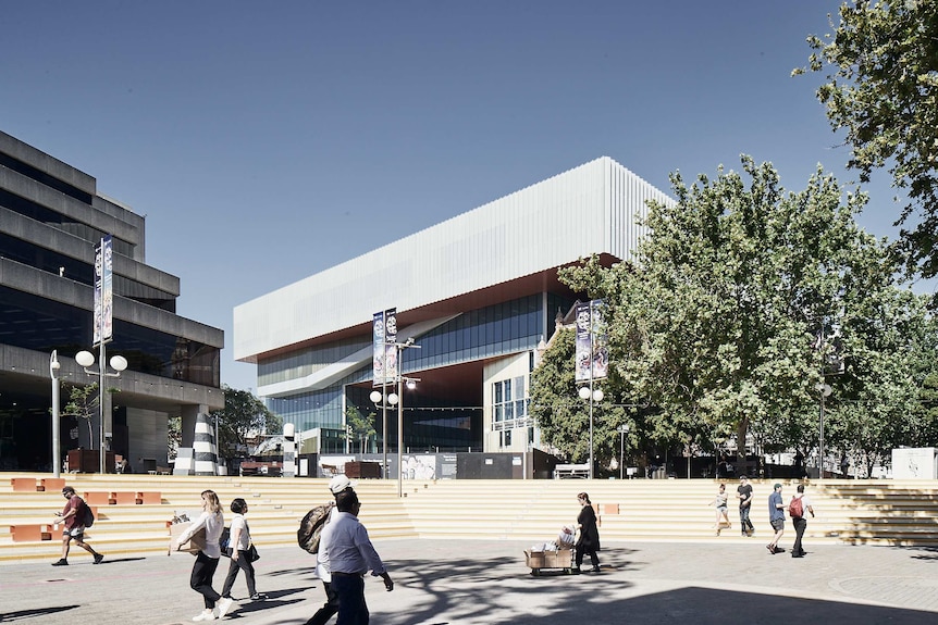 Outside view of the new WA Museum in the Perth Cultural Centre.