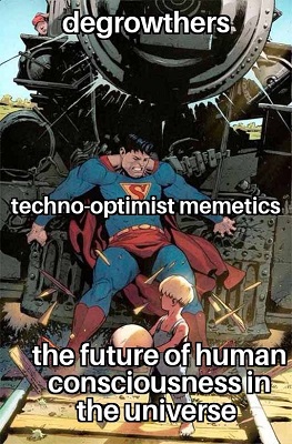 A meme depicting the fight over AI's future