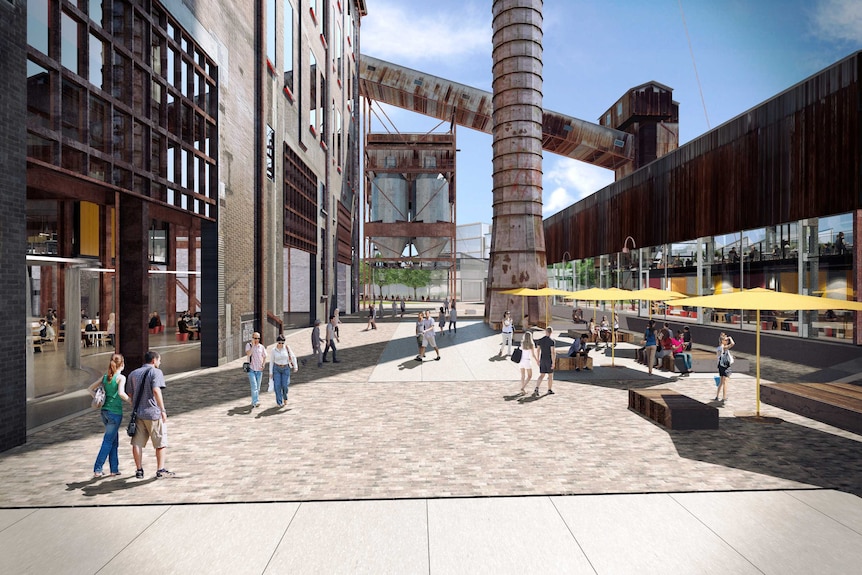 An artist's impression of the White Bay Power Station area after the Bays Precinct redevelopment