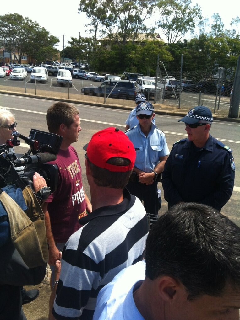 Police tell angry Bundaberg residents they can't yet return to their homes