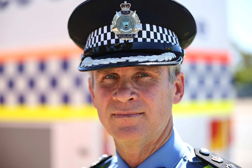 A head and shoulders shot of WA Police State Traffic Commander Scott Higgins in uniform.