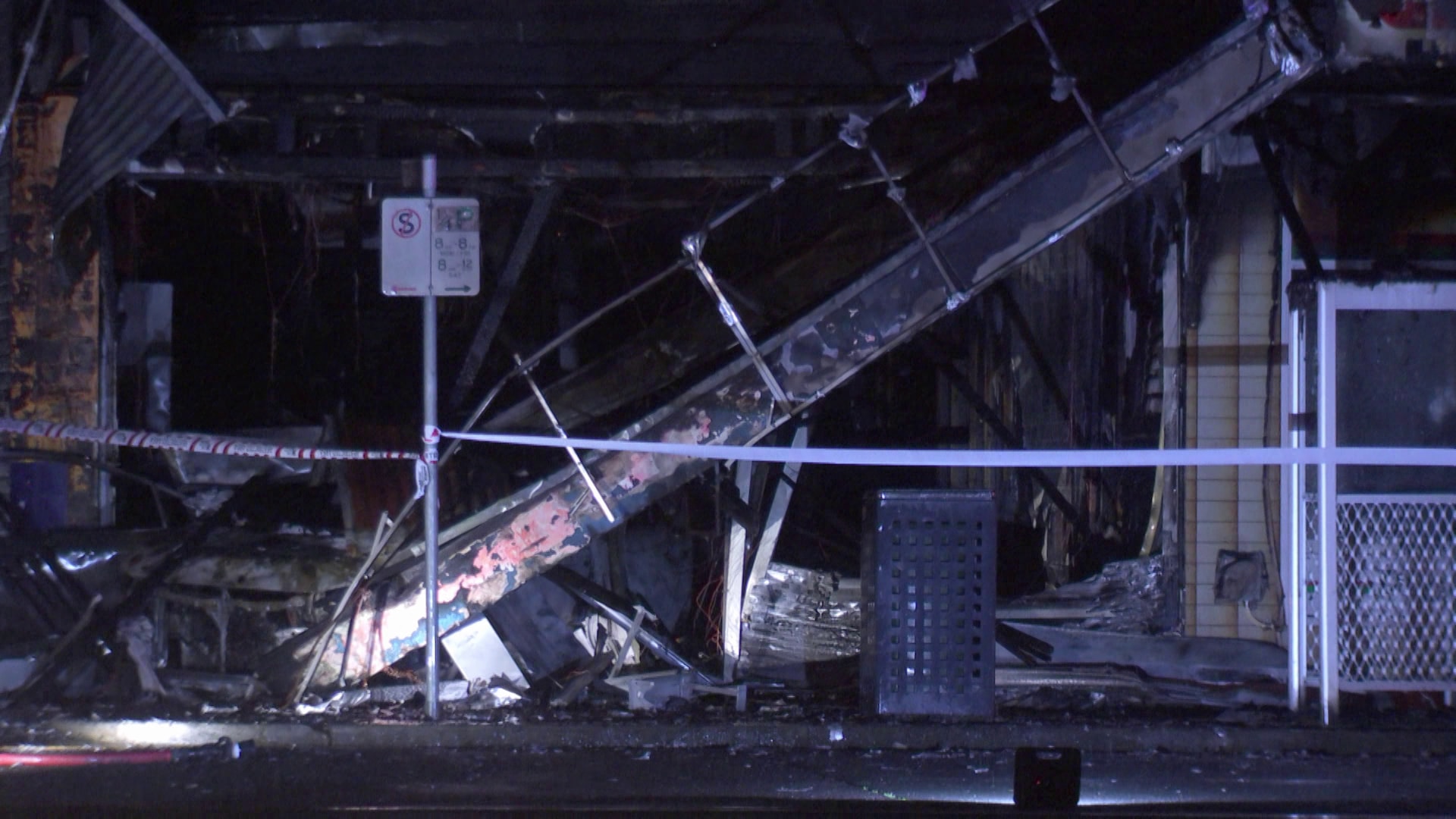 A burnt out shop