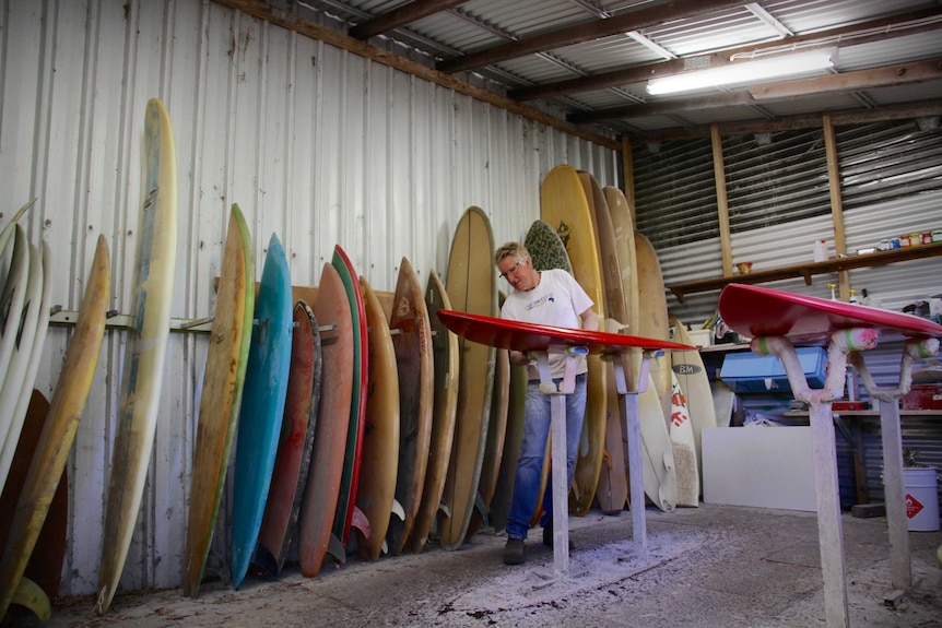 Wayne Winchester's south coast surfboard workshop