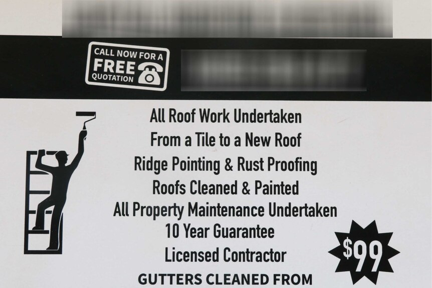 A flyer encouraging recipients to call the company for a free quotation.