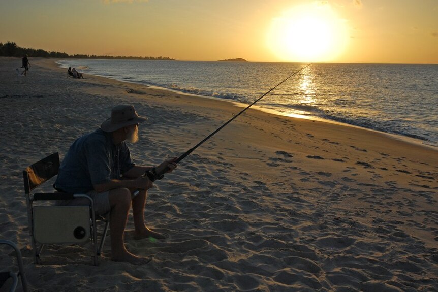 Fishing at sunset near Nhulunbuy in the Northern Territory