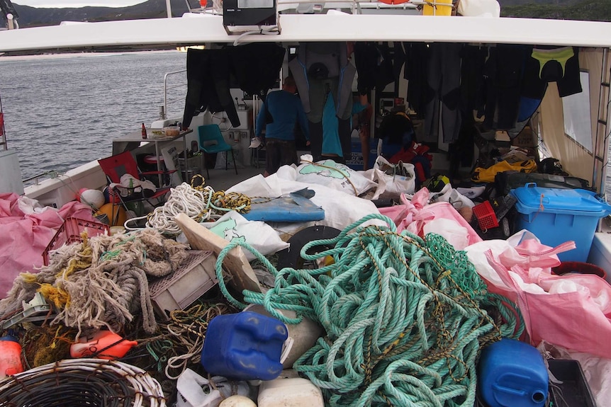 A boat carrying 4 days worth of rubbish