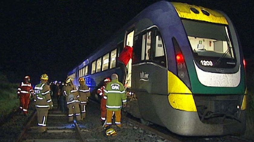 Passengers were helped from the train by emergency services.