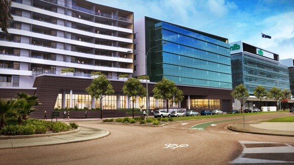Artist's impression of Doma Group's mixed use development at 18 Honeysuckle Drive, Newcastle.