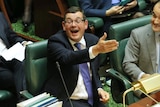 Victorian Opposition Leader Daniel Andrews makes a comment in parliament