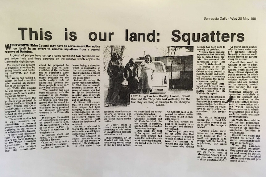 Image of 1981 news article from Sunrasia Daily